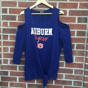 Auburn Tigers Gameday Top XL Purple Cold Shoulder Collegiate